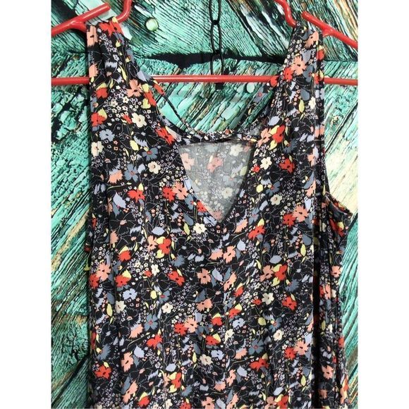 Gap XS Floral Dress Sundress Black Multi Color - Picture 7 of 15